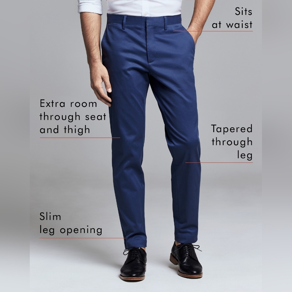 Banana Republic Mason Athletic Tapered Fit Navy Blue Chino Pants 31x30